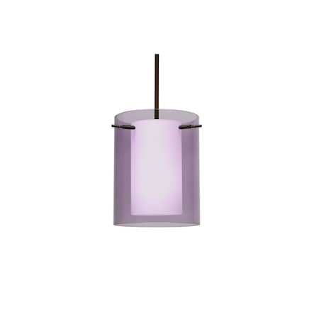 Besa Lighting Pahu 8 Stem Pendant, Trans. Amethyst/Opal, Bronze Finish, 1x100W Incandescent 1TT-A00607-BR
